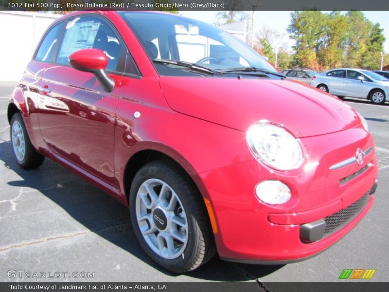 Rosso Brillante (Red) / Tessuto Grigio/Nero (Grey/Black) 2012 Fiat 500 Pop