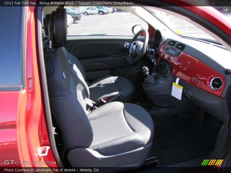 Rosso Brillante (Red) / Tessuto Grigio/Nero (Grey/Black) 2012 Fiat 500 Pop