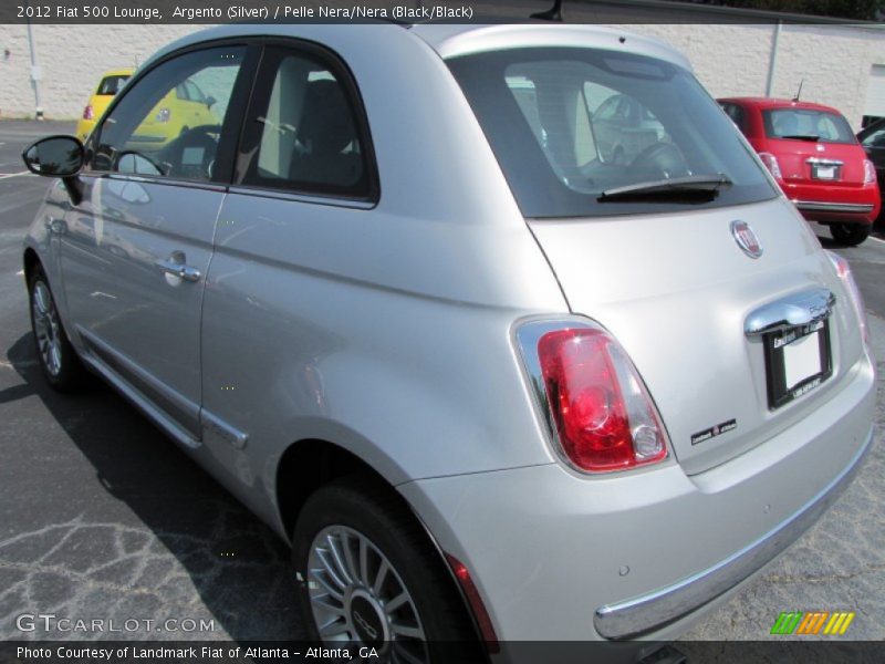 Argento (Silver) / Pelle Nera/Nera (Black/Black) 2012 Fiat 500 Lounge