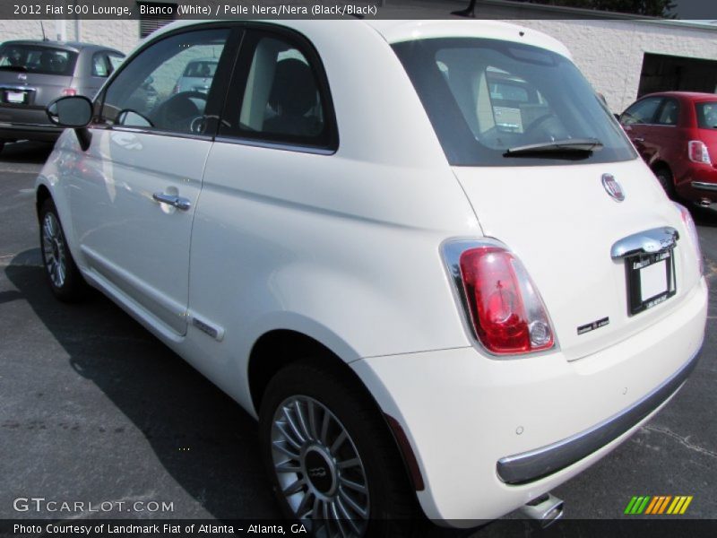 Bianco (White) / Pelle Nera/Nera (Black/Black) 2012 Fiat 500 Lounge