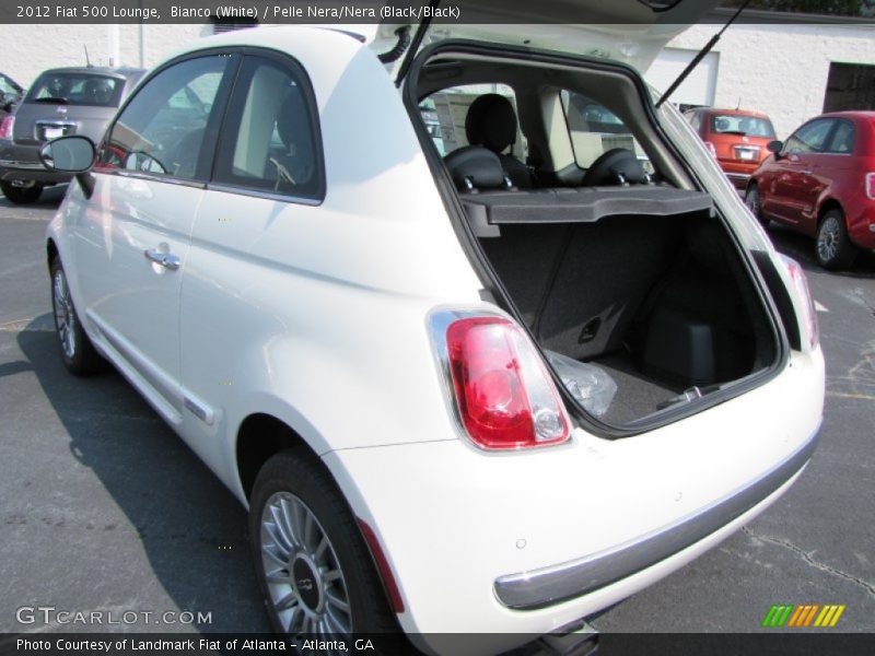 Bianco (White) / Pelle Nera/Nera (Black/Black) 2012 Fiat 500 Lounge