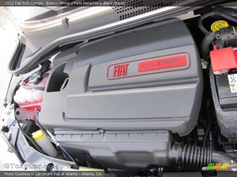 Bianco (White) / Pelle Nera/Nera (Black/Black) 2012 Fiat 500 Lounge