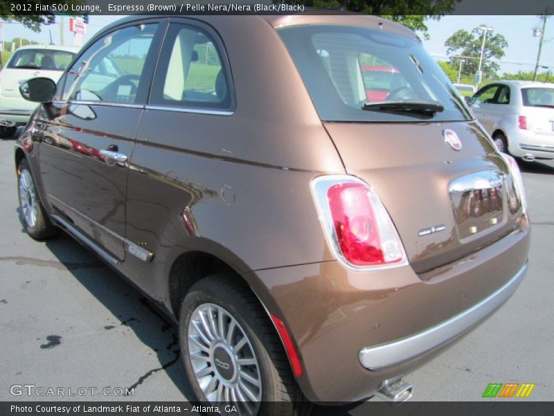 Espresso (Brown) / Pelle Nera/Nera (Black/Black) 2012 Fiat 500 Lounge