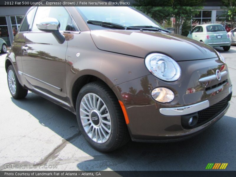 Espresso (Brown) / Pelle Nera/Nera (Black/Black) 2012 Fiat 500 Lounge