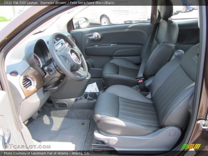Espresso (Brown) / Pelle Nera/Nera (Black/Black) 2012 Fiat 500 Lounge
