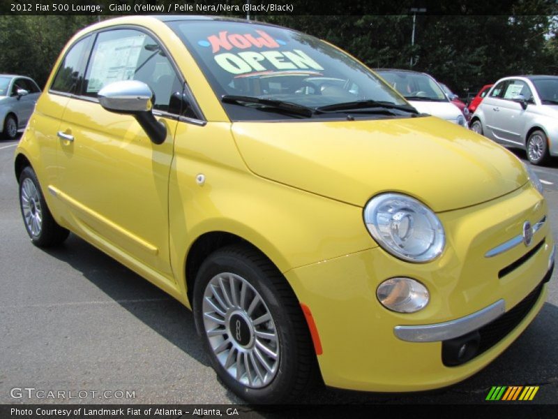 Giallo (Yellow) / Pelle Nera/Nera (Black/Black) 2012 Fiat 500 Lounge