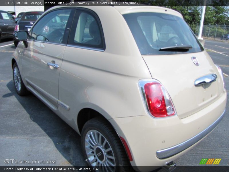 Mocha Latte (Light Brown) / Pelle Nera/Nera (Black/Black) 2012 Fiat 500 Lounge