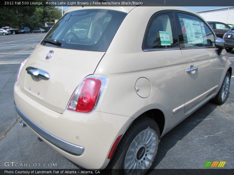 Mocha Latte (Light Brown) / Pelle Nera/Nera (Black/Black) 2012 Fiat 500 Lounge