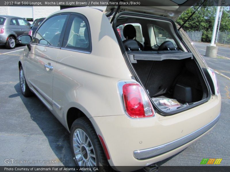 Mocha Latte (Light Brown) / Pelle Nera/Nera (Black/Black) 2012 Fiat 500 Lounge