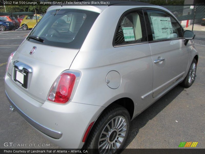 Argento (Silver) / Pelle Nera/Nera (Black/Black) 2012 Fiat 500 Lounge