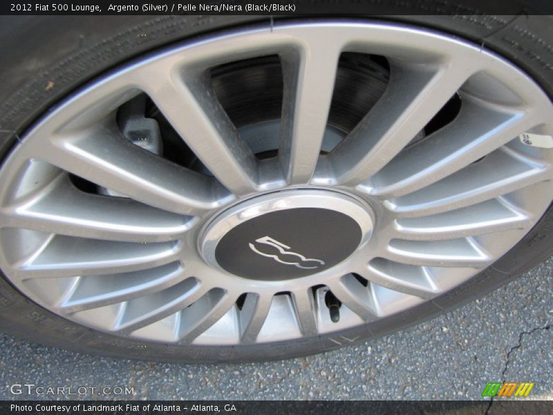 Argento (Silver) / Pelle Nera/Nera (Black/Black) 2012 Fiat 500 Lounge