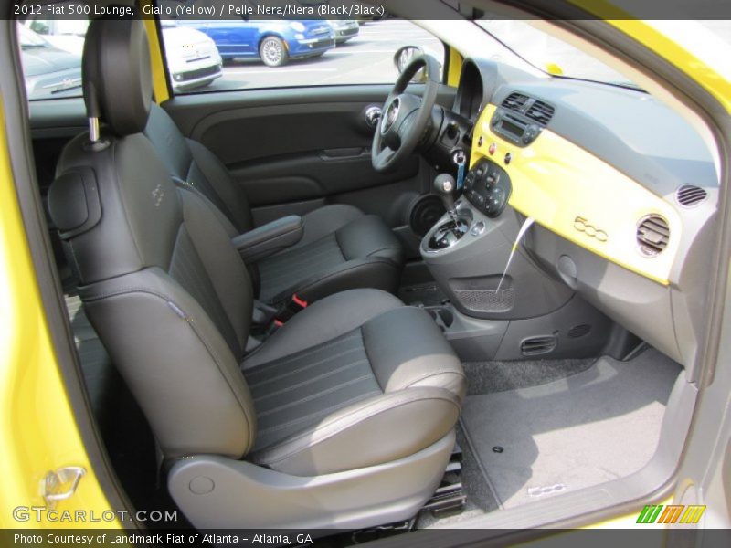 Giallo (Yellow) / Pelle Nera/Nera (Black/Black) 2012 Fiat 500 Lounge