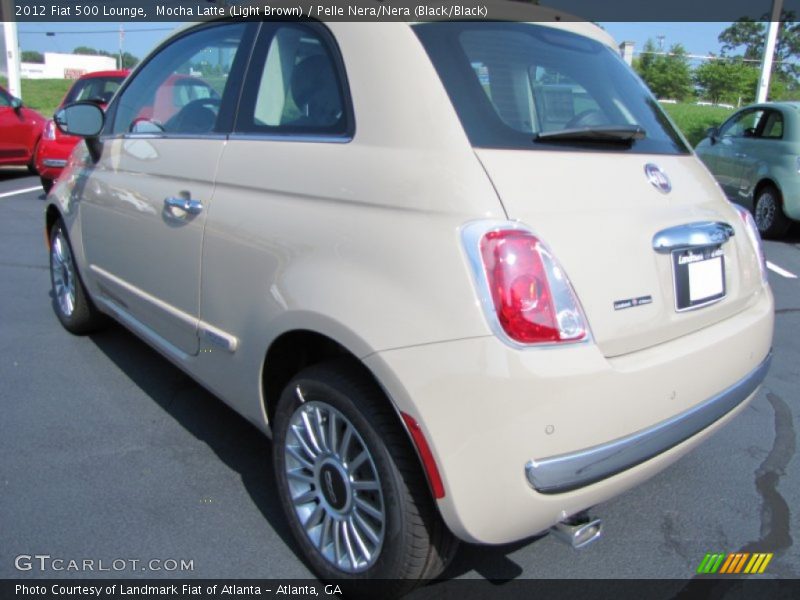 Mocha Latte (Light Brown) / Pelle Nera/Nera (Black/Black) 2012 Fiat 500 Lounge