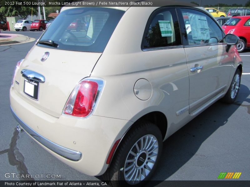 Mocha Latte (Light Brown) / Pelle Nera/Nera (Black/Black) 2012 Fiat 500 Lounge