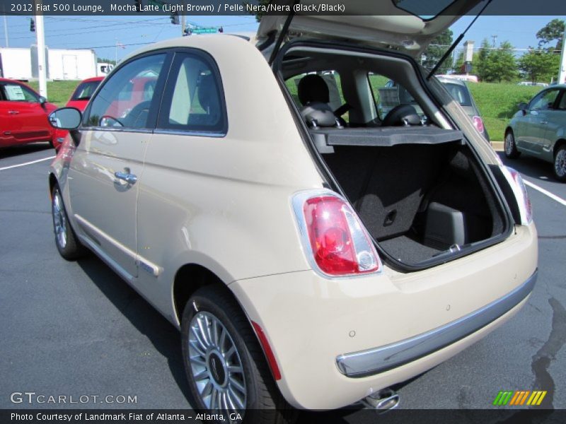 Mocha Latte (Light Brown) / Pelle Nera/Nera (Black/Black) 2012 Fiat 500 Lounge