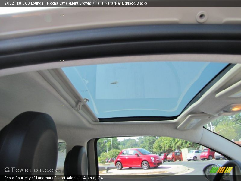 Mocha Latte (Light Brown) / Pelle Nera/Nera (Black/Black) 2012 Fiat 500 Lounge