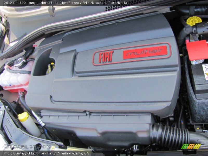 Mocha Latte (Light Brown) / Pelle Nera/Nera (Black/Black) 2012 Fiat 500 Lounge