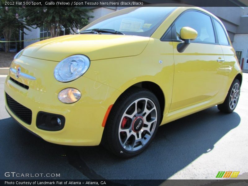 Giallo (Yellow) / Sport Tessuto Nero/Nero (Black/Black) 2012 Fiat 500 Sport