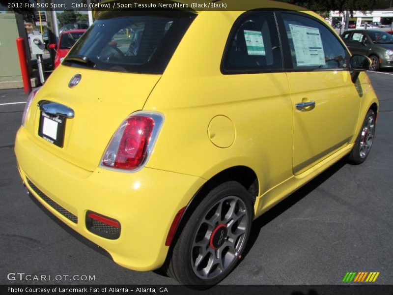 Giallo (Yellow) / Sport Tessuto Nero/Nero (Black/Black) 2012 Fiat 500 Sport