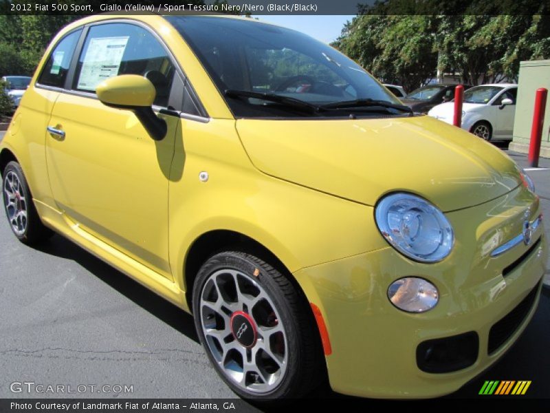 Giallo (Yellow) / Sport Tessuto Nero/Nero (Black/Black) 2012 Fiat 500 Sport
