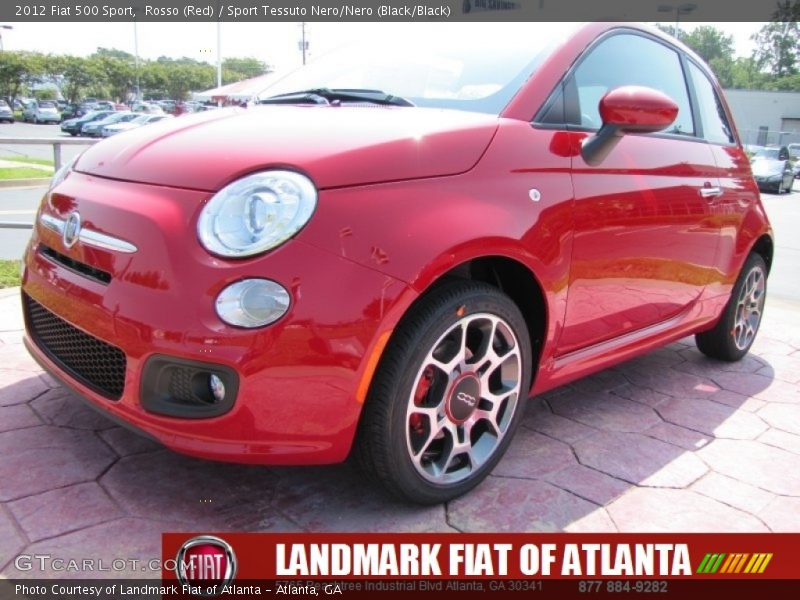 Rosso (Red) / Sport Tessuto Nero/Nero (Black/Black) 2012 Fiat 500 Sport