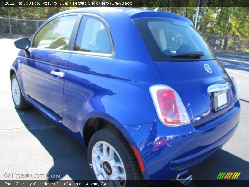 Azzurro (Blue) / Tessuto Grigio/Nero (Grey/Black) 2012 Fiat 500 Pop