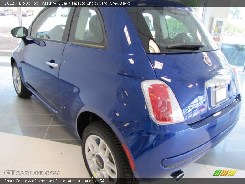 Azzurro (Blue) / Tessuto Grigio/Nero (Grey/Black) 2012 Fiat 500 Pop