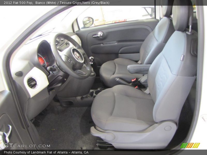 Bianco (White) / Tessuto Grigio/Nero (Grey/Black) 2012 Fiat 500 Pop