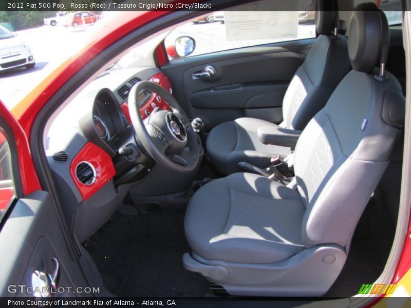 Rosso (Red) / Tessuto Grigio/Nero (Grey/Black) 2012 Fiat 500 Pop