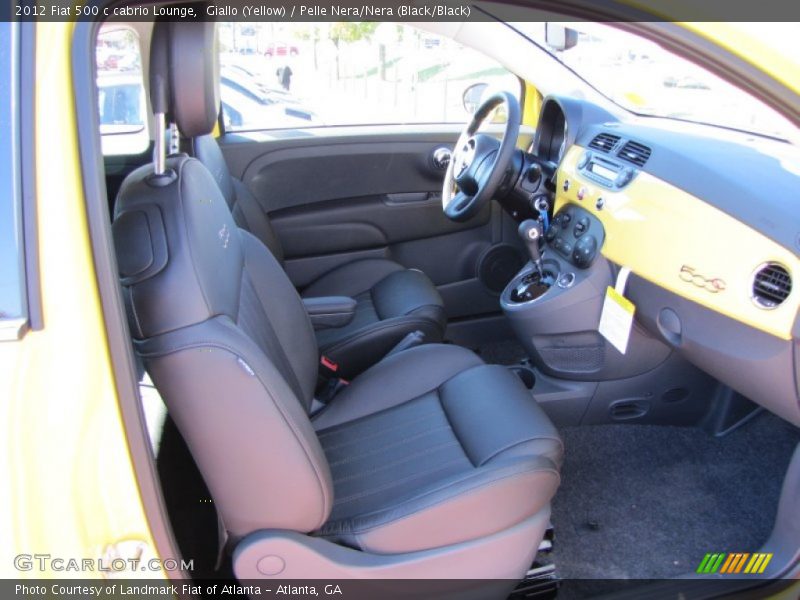 Giallo (Yellow) / Pelle Nera/Nera (Black/Black) 2012 Fiat 500 c cabrio Lounge