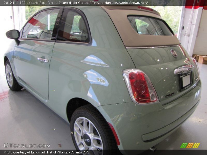Verde Chiaro (Light Green) / Tessuto Marrone/Avorio (Brown/Ivory) 2012 Fiat 500 c cabrio Pop