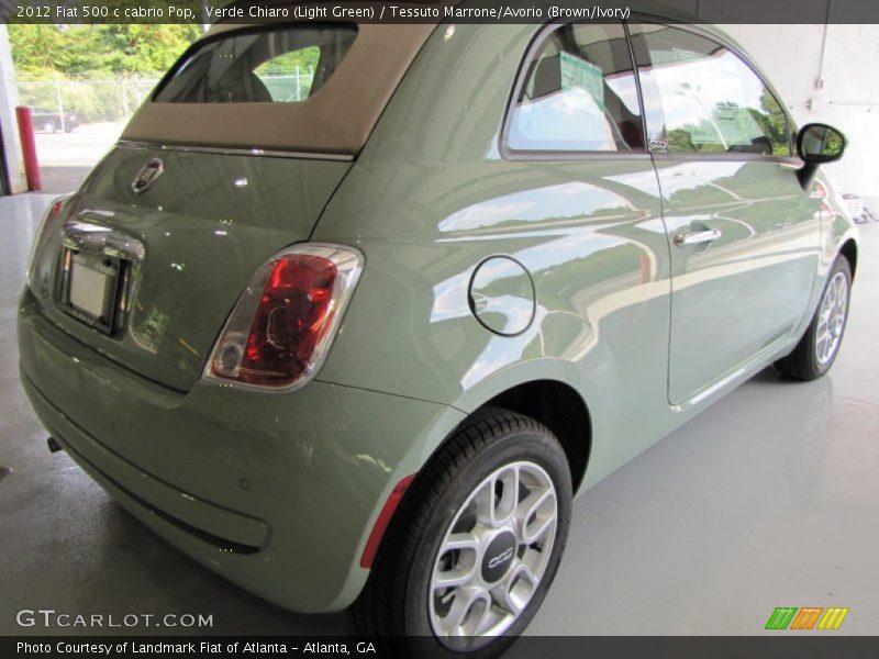 Verde Chiaro (Light Green) / Tessuto Marrone/Avorio (Brown/Ivory) 2012 Fiat 500 c cabrio Pop