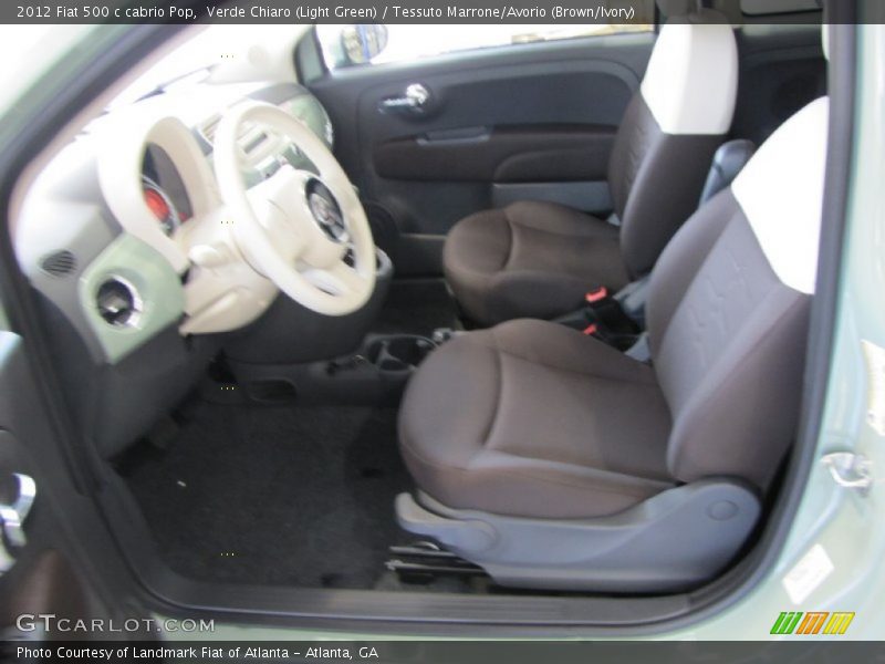 Verde Chiaro (Light Green) / Tessuto Marrone/Avorio (Brown/Ivory) 2012 Fiat 500 c cabrio Pop