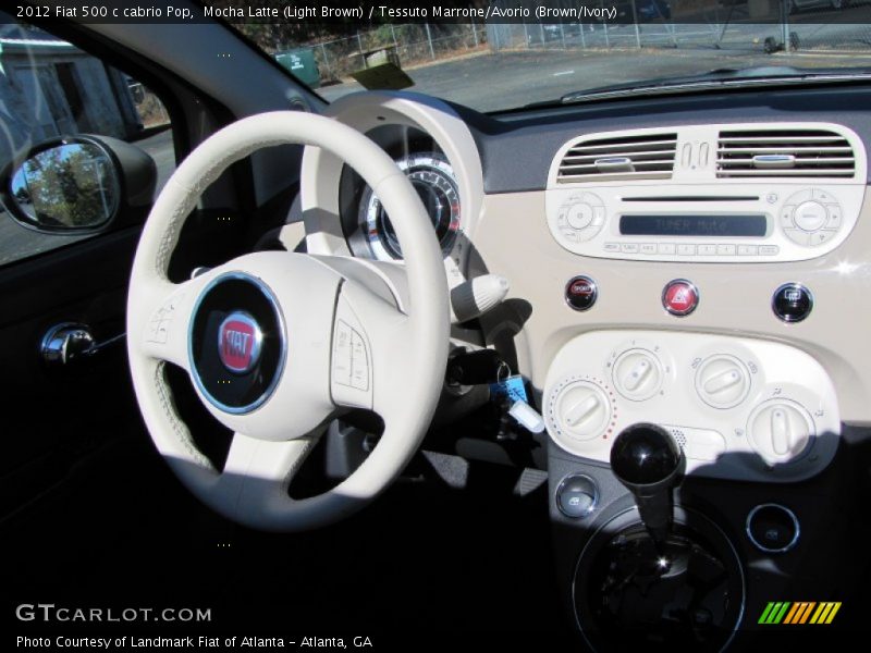 Mocha Latte (Light Brown) / Tessuto Marrone/Avorio (Brown/Ivory) 2012 Fiat 500 c cabrio Pop