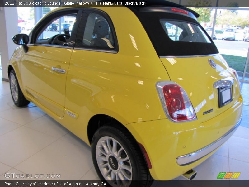 Giallo (Yellow) / Pelle Nera/Nera (Black/Black) 2012 Fiat 500 c cabrio Lounge