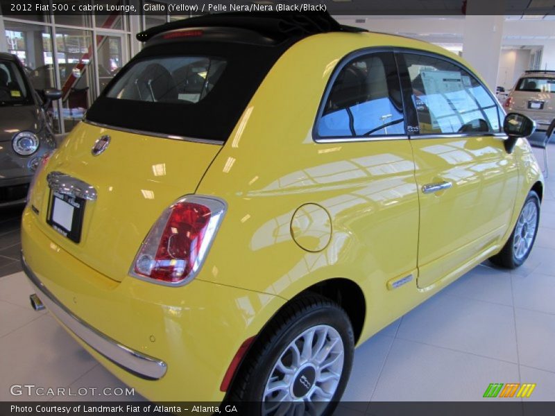 Giallo (Yellow) / Pelle Nera/Nera (Black/Black) 2012 Fiat 500 c cabrio Lounge