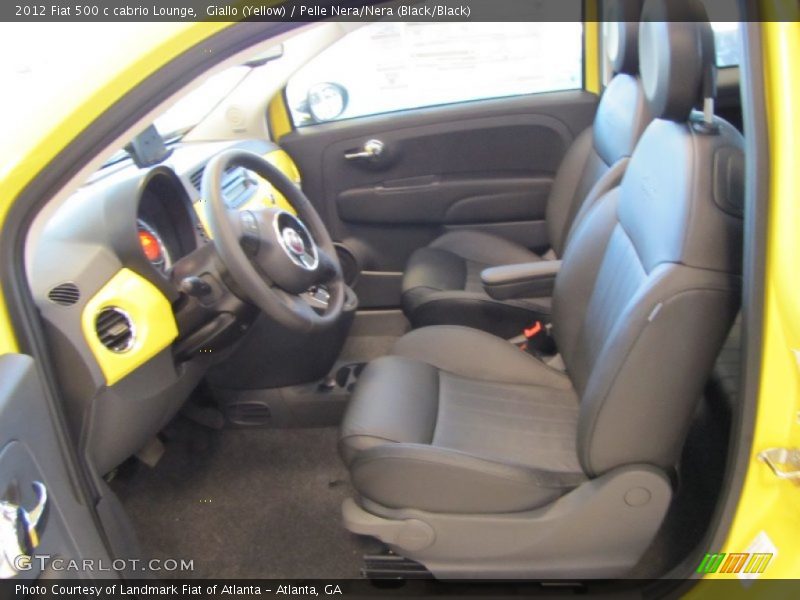 Giallo (Yellow) / Pelle Nera/Nera (Black/Black) 2012 Fiat 500 c cabrio Lounge