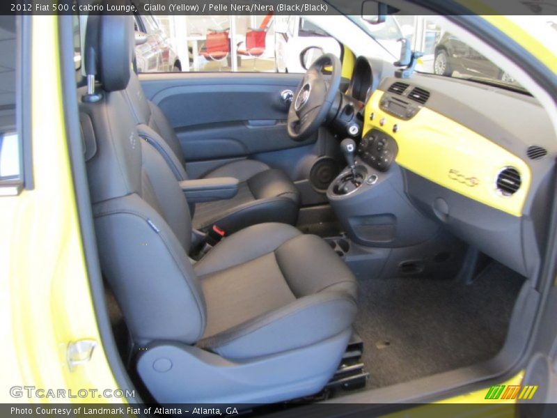 Giallo (Yellow) / Pelle Nera/Nera (Black/Black) 2012 Fiat 500 c cabrio Lounge