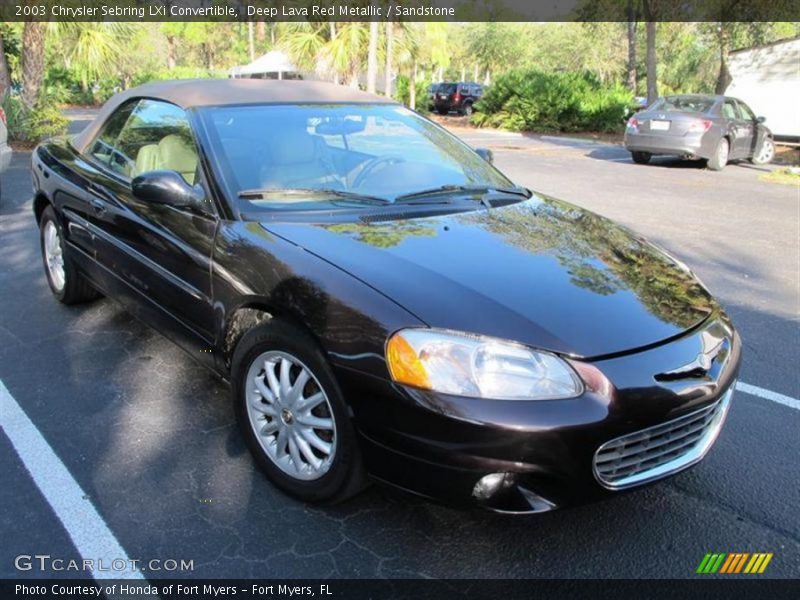 Deep Lava Red Metallic / Sandstone 2003 Chrysler Sebring LXi Convertible