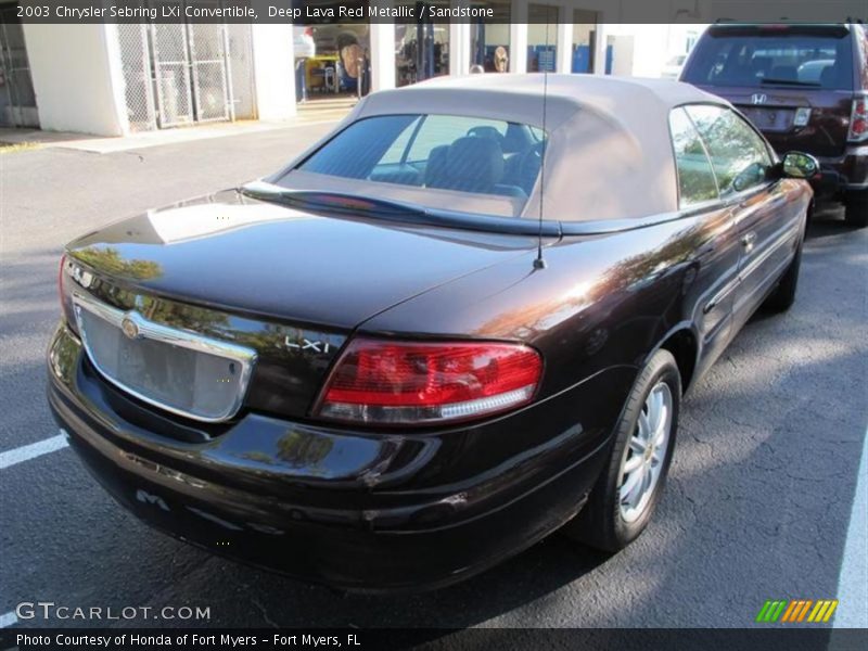 Deep Lava Red Metallic / Sandstone 2003 Chrysler Sebring LXi Convertible