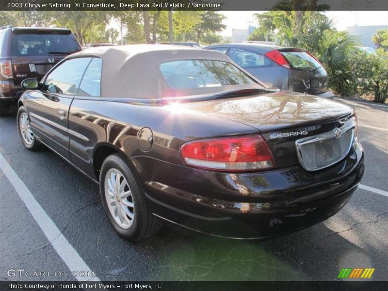 Deep Lava Red Metallic / Sandstone 2003 Chrysler Sebring LXi Convertible