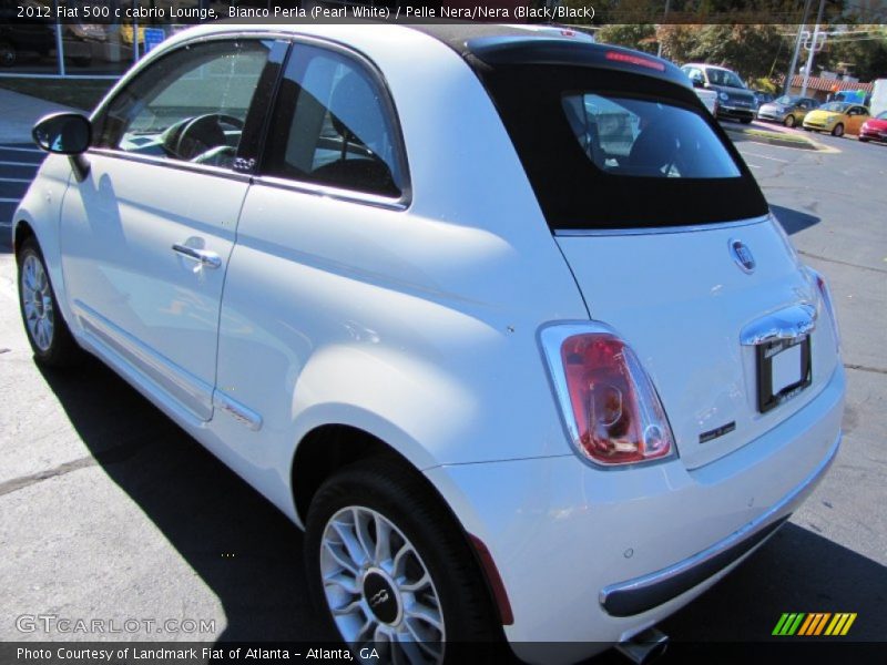 Bianco Perla (Pearl White) / Pelle Nera/Nera (Black/Black) 2012 Fiat 500 c cabrio Lounge
