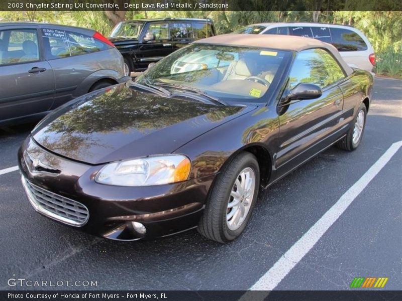 Deep Lava Red Metallic / Sandstone 2003 Chrysler Sebring LXi Convertible