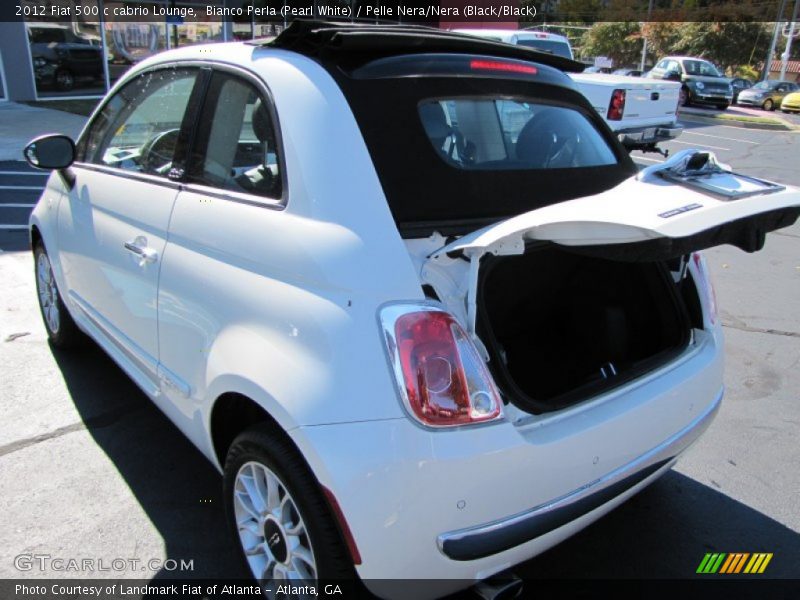 Bianco Perla (Pearl White) / Pelle Nera/Nera (Black/Black) 2012 Fiat 500 c cabrio Lounge