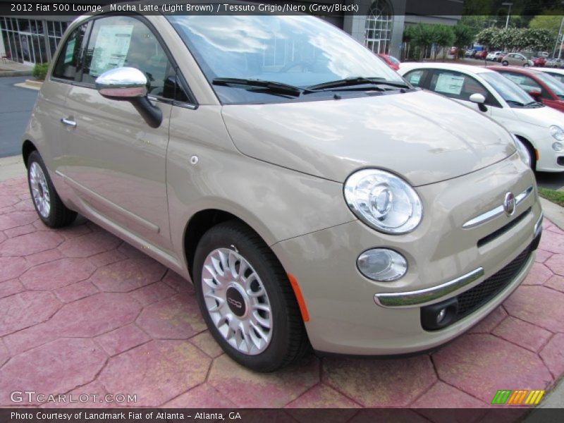 Mocha Latte (Light Brown) / Tessuto Grigio/Nero (Grey/Black) 2012 Fiat 500 Lounge