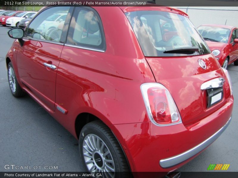 Rosso Brillante (Red) / Pelle Marrone/Avorio (Brown/Ivory) 2012 Fiat 500 Lounge