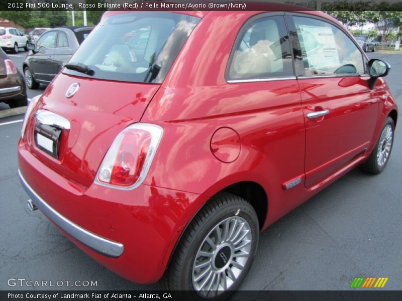 Rosso Brillante (Red) / Pelle Marrone/Avorio (Brown/Ivory) 2012 Fiat 500 Lounge