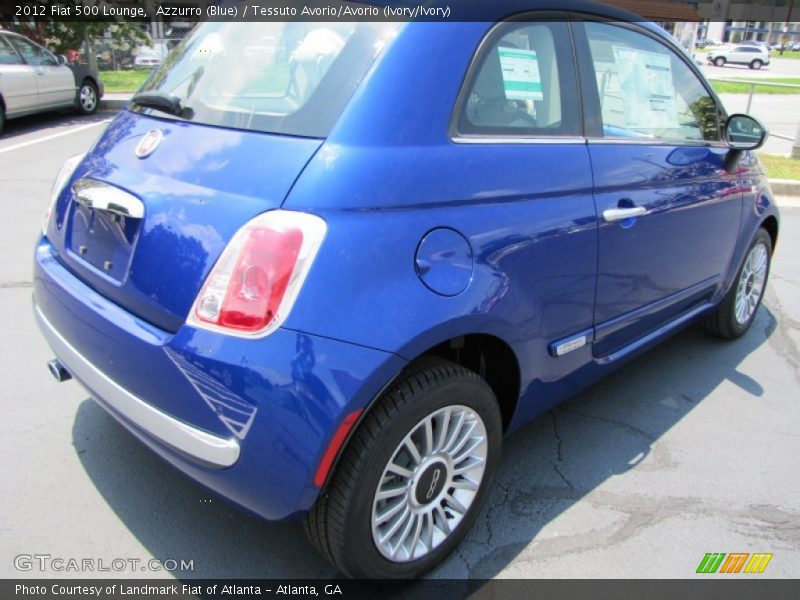 Azzurro (Blue) / Tessuto Avorio/Avorio (Ivory/Ivory) 2012 Fiat 500 Lounge