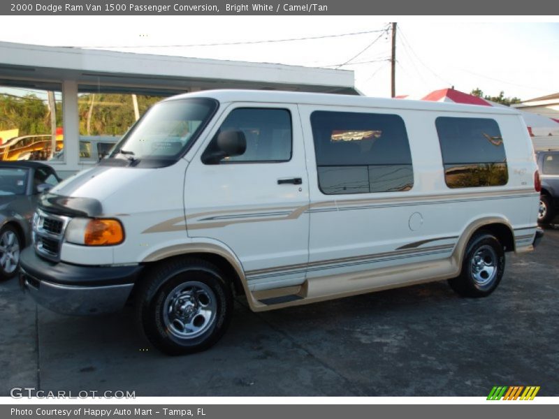 Bright White / Camel/Tan 2000 Dodge Ram Van 1500 Passenger Conversion