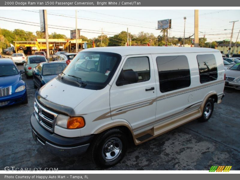 Bright White / Camel/Tan 2000 Dodge Ram Van 1500 Passenger Conversion